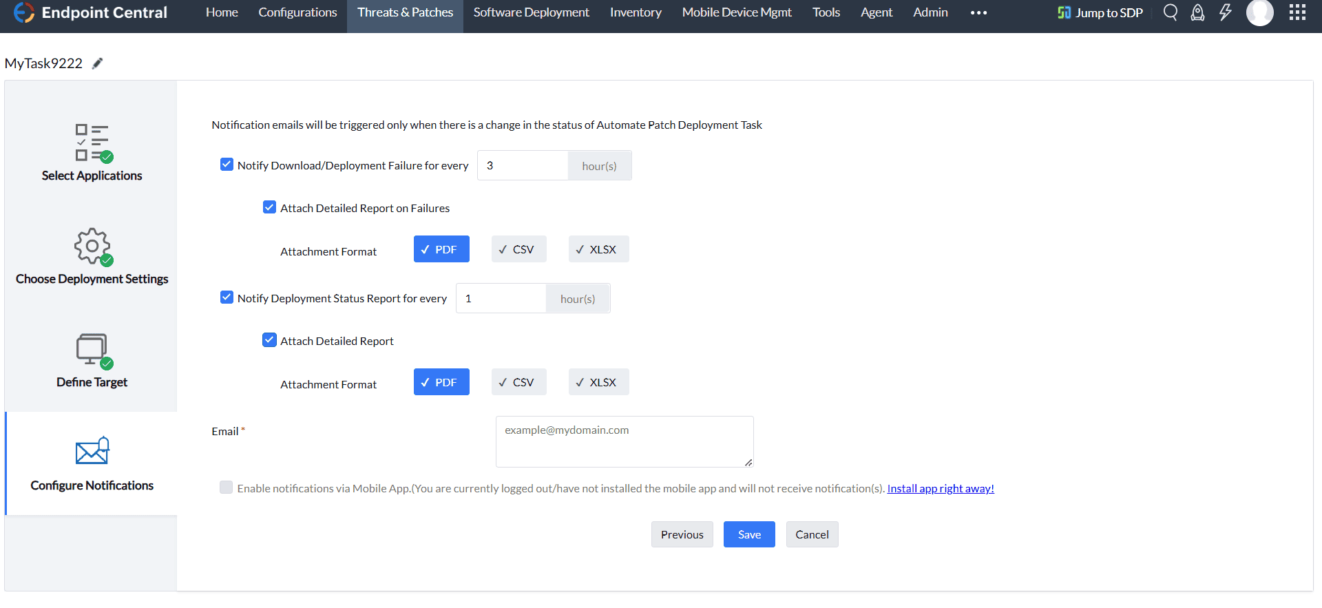 Configure Notifications