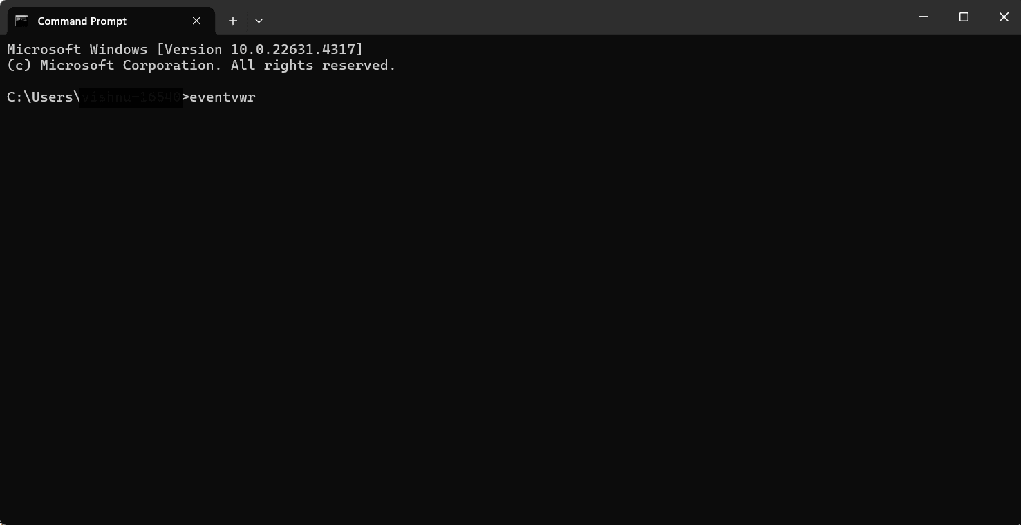 Accessing Windows Event Viewer using the Command Prompt