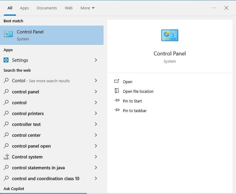 Accessing Windows Event Viewer using the Control Panel