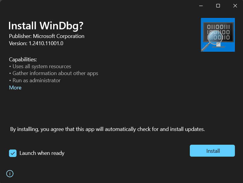 Viewing and accessing Windows crash logs in Windows 11 using WinDbg