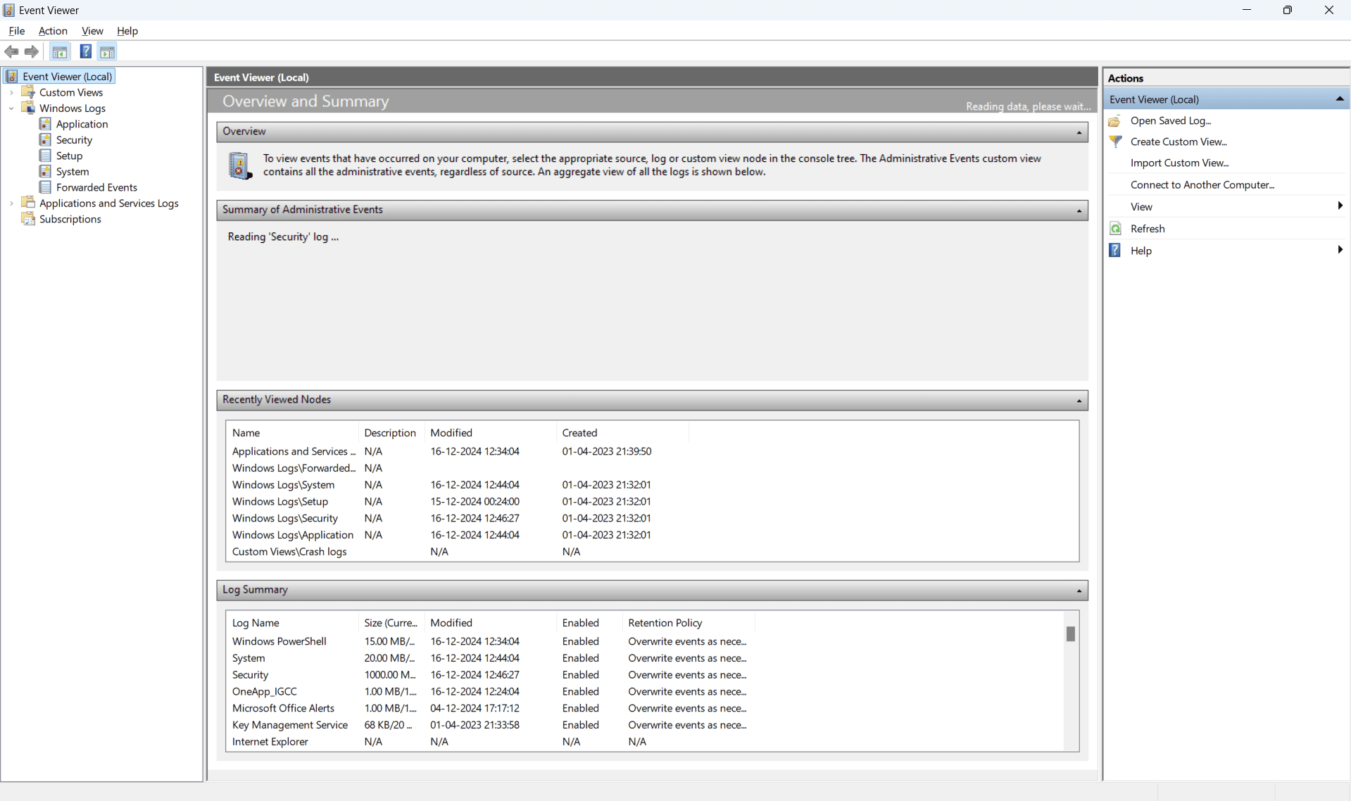 Figure 2: Viewing and accessing Windows update logs in Windows 11 using Event Viewer