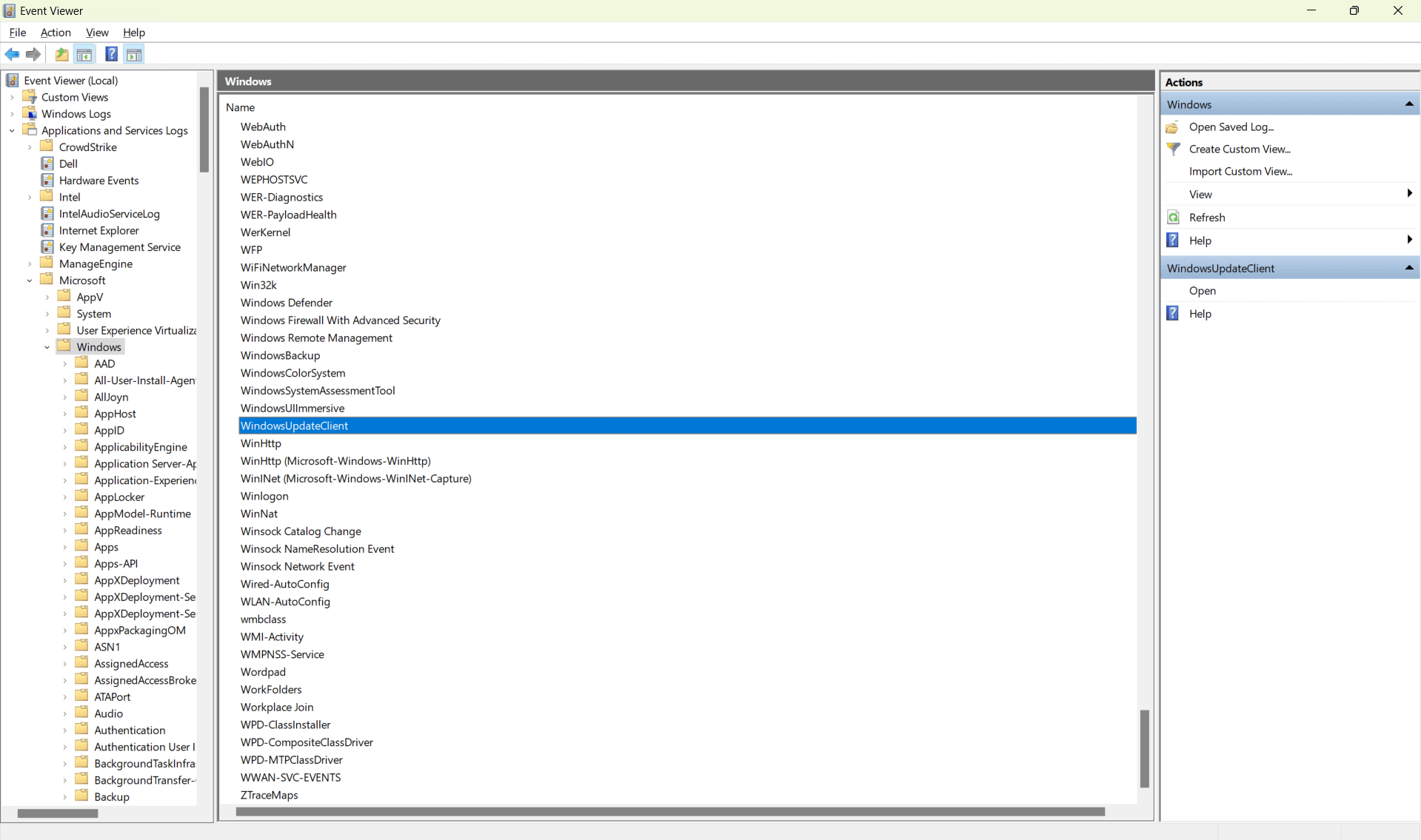 Viewing and accessing Windows crash logs in Windows 11 using Windows Event Viewer