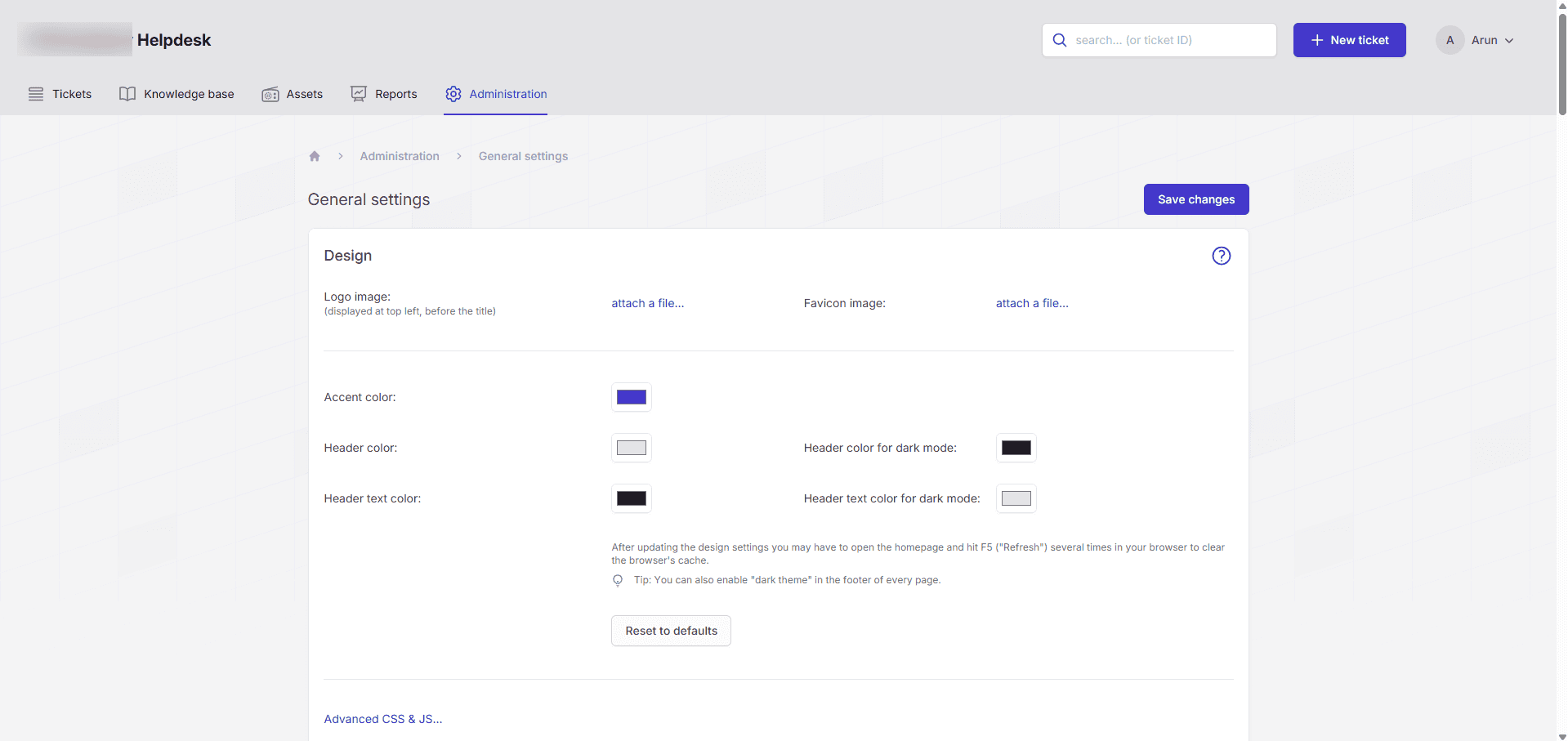JitBit Administration console to configure SAML SSO via ADSelfService Plus