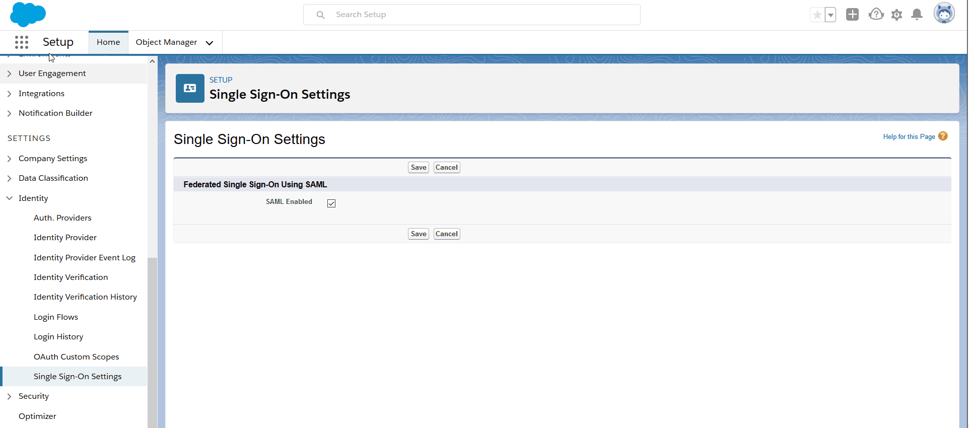 Salesforce SAML SSO via metadata file in ADSelfService Plus