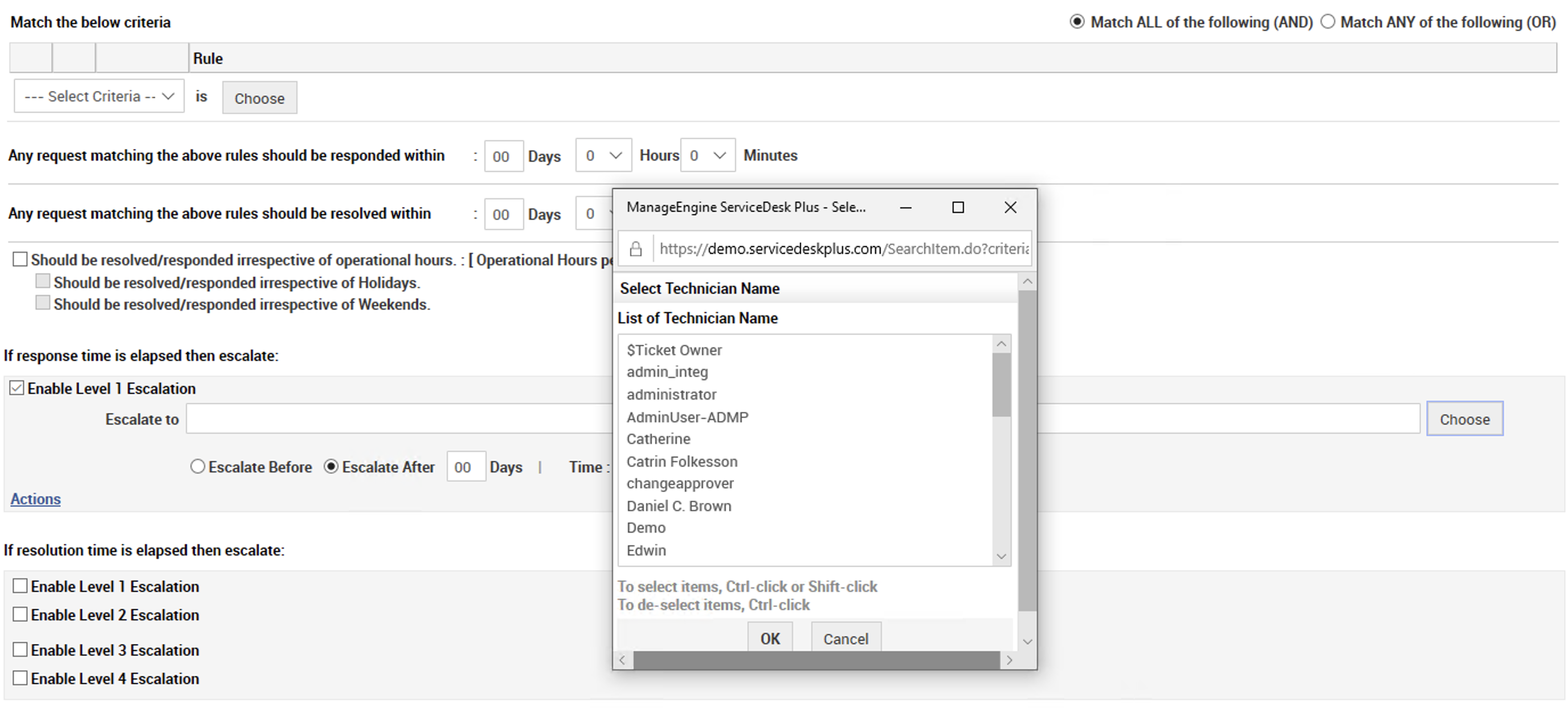 SLA escalation notifications