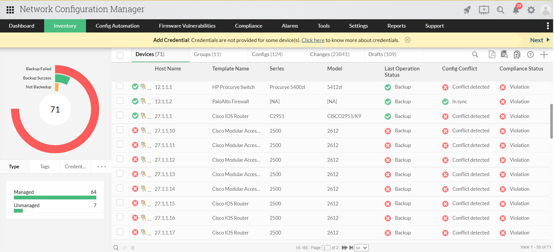 Network Configuration Change Management - ManageEngine Network Configuration Manager