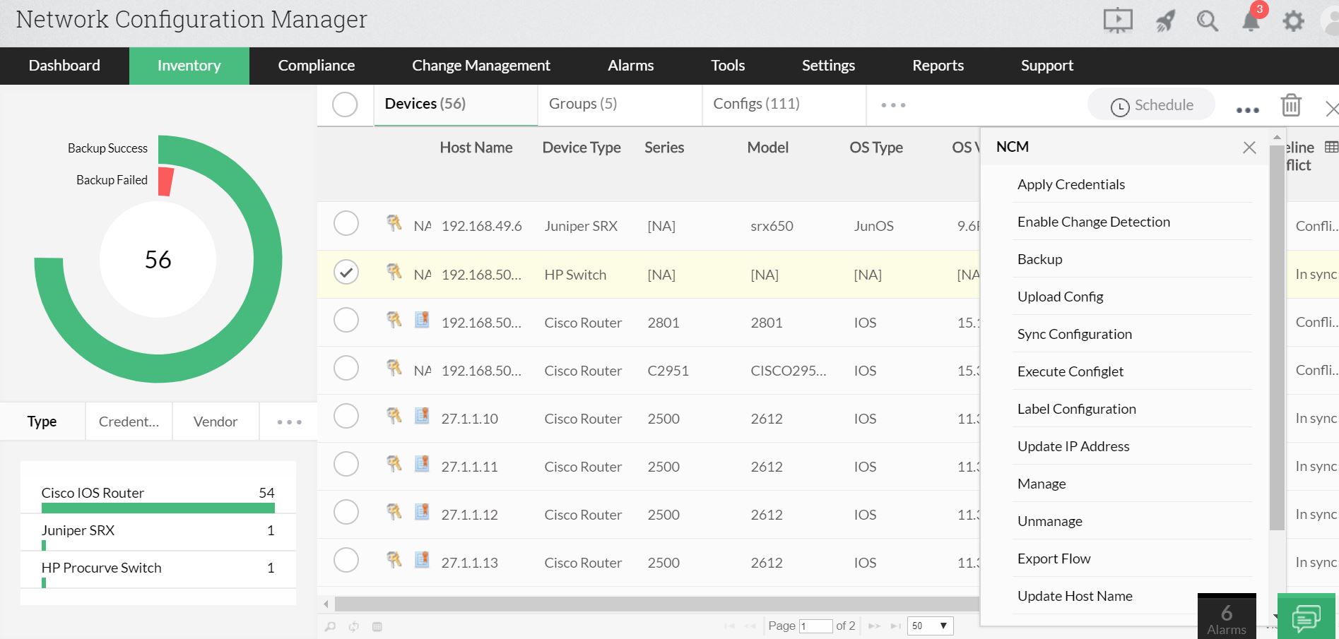 Geräteausfälle durch automatisierte Konfigurations-Backups reduzieren - ManageEngine Network Configuration Manager