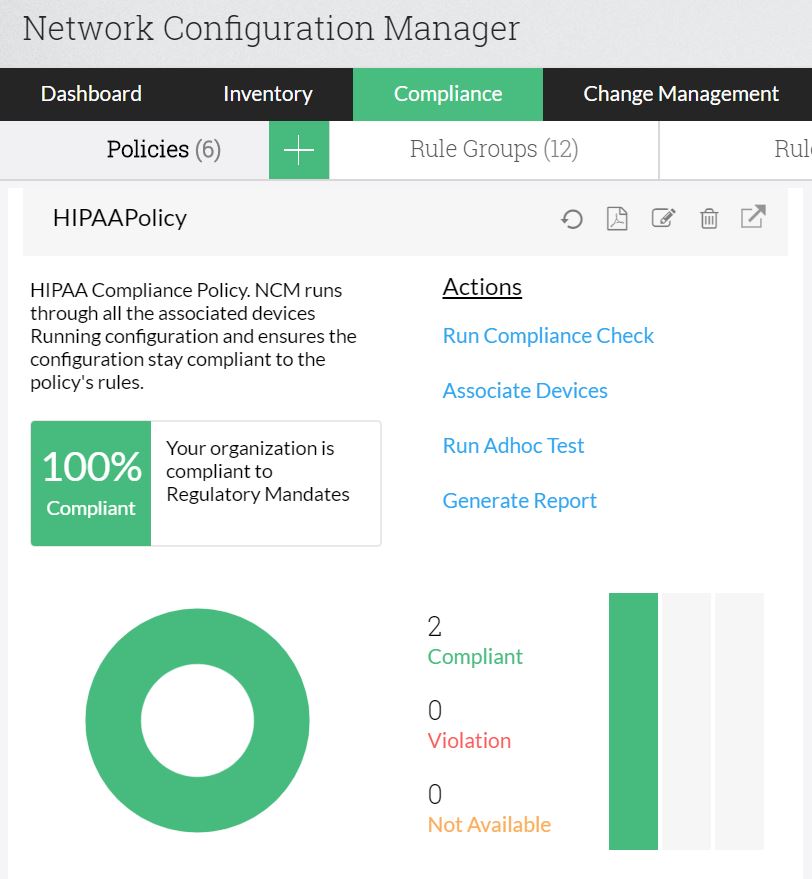 Netzwerkkonformität - ManageEngine Network Configuration Manager