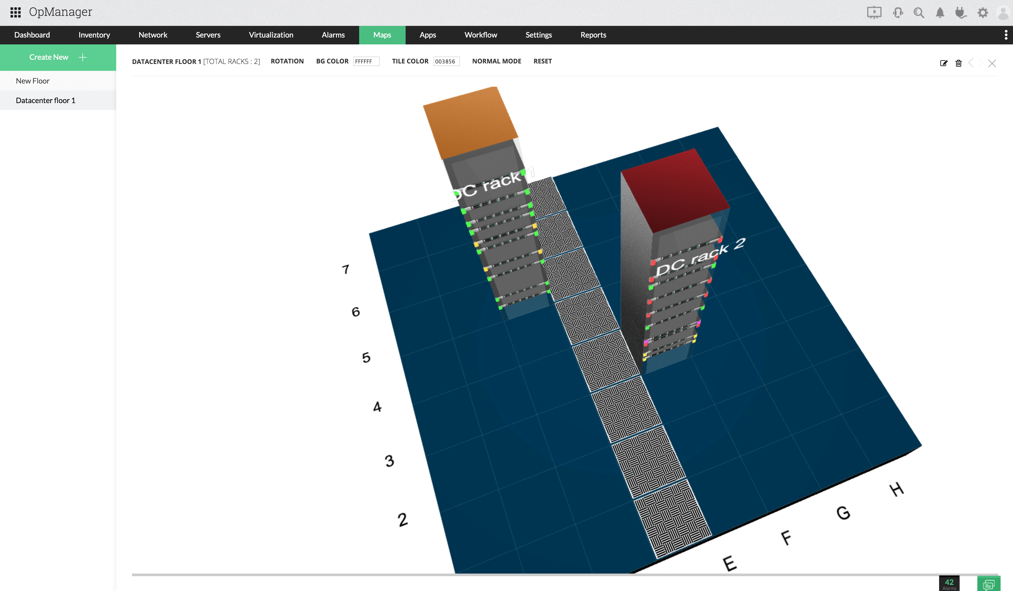 Rechenzentrumsinfrastruktur mit Rack- und 3D-Ansichten visualisieren