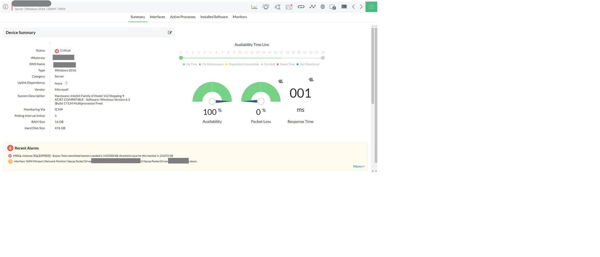 HP Server Management - ManageEngine OpManager