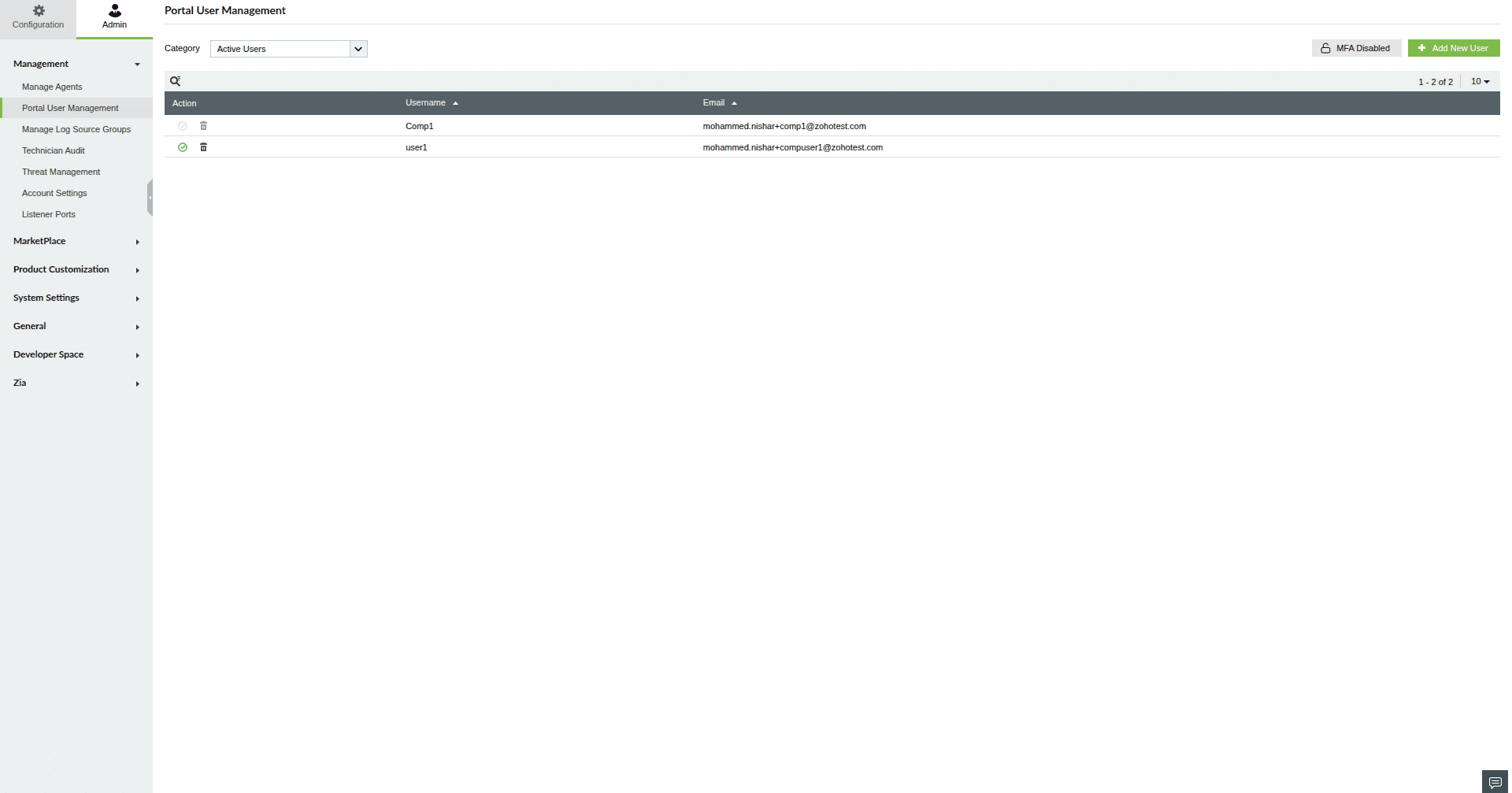 MSSP Customer Portal MFA
