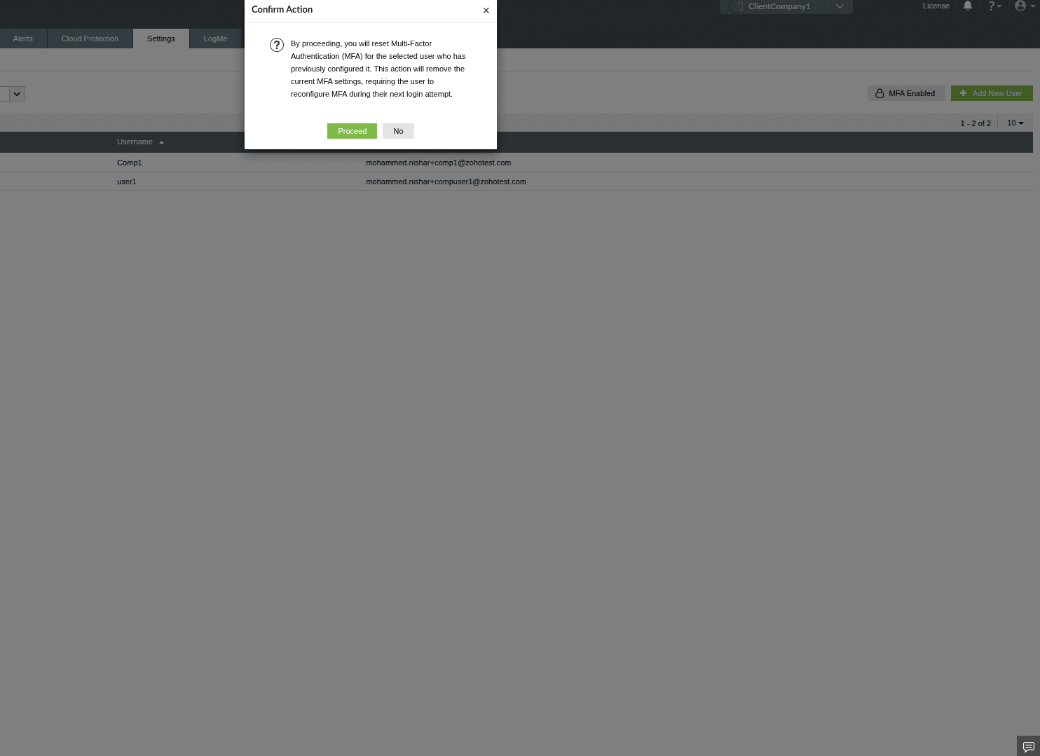 MSSP Customer Portal MFA