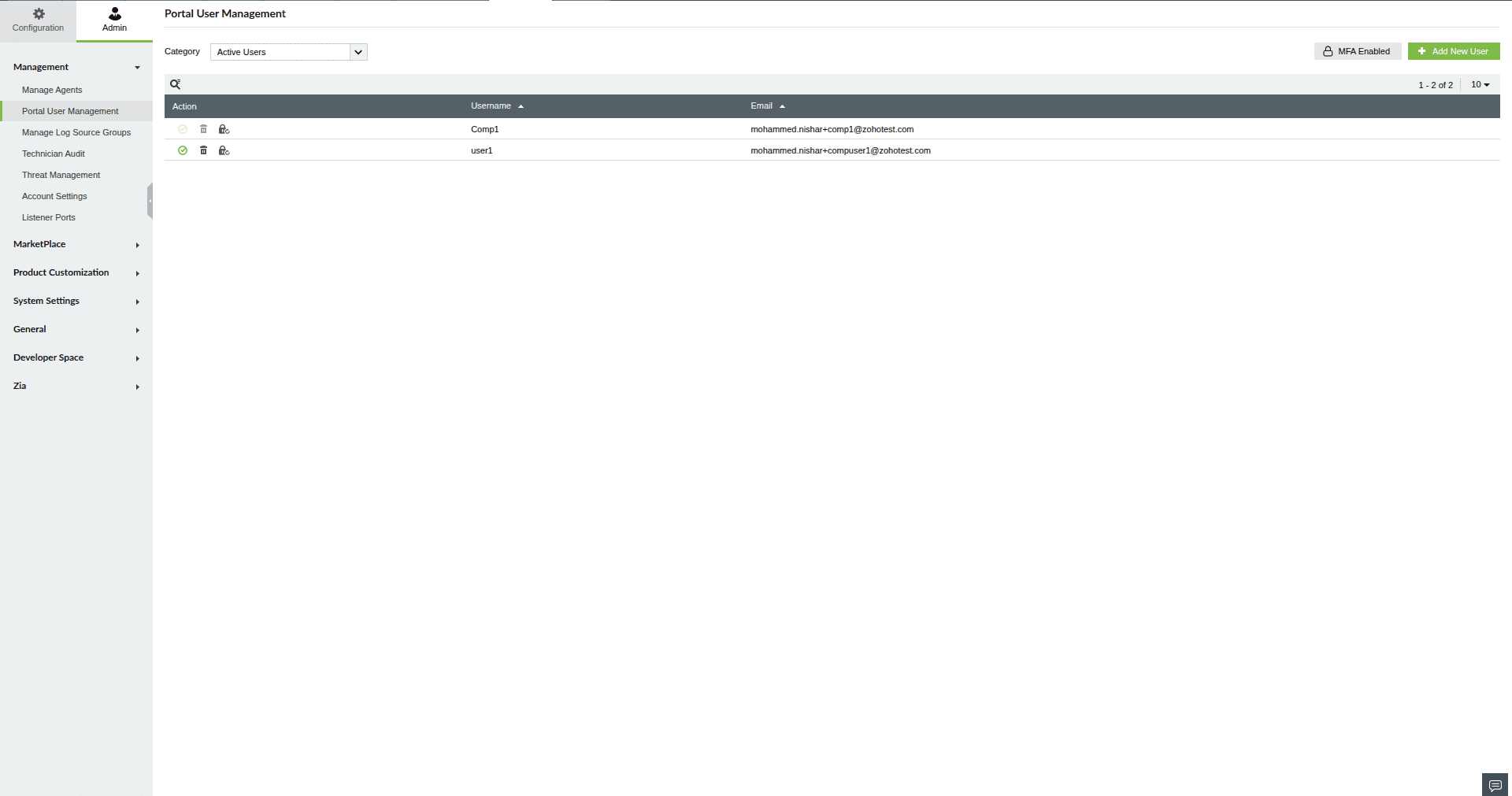 MSSP Customer Portal MFA