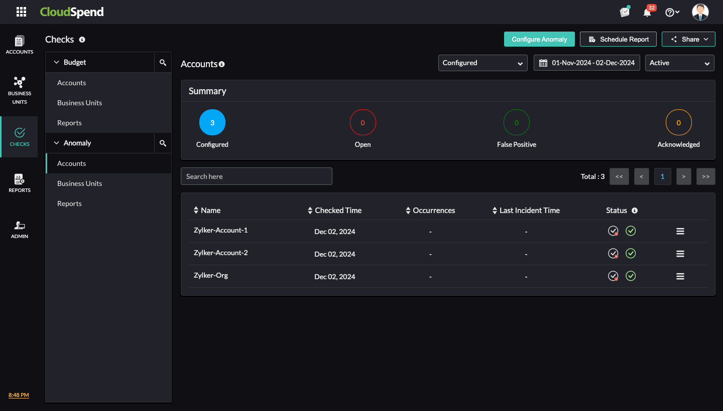 Anomaly Checks