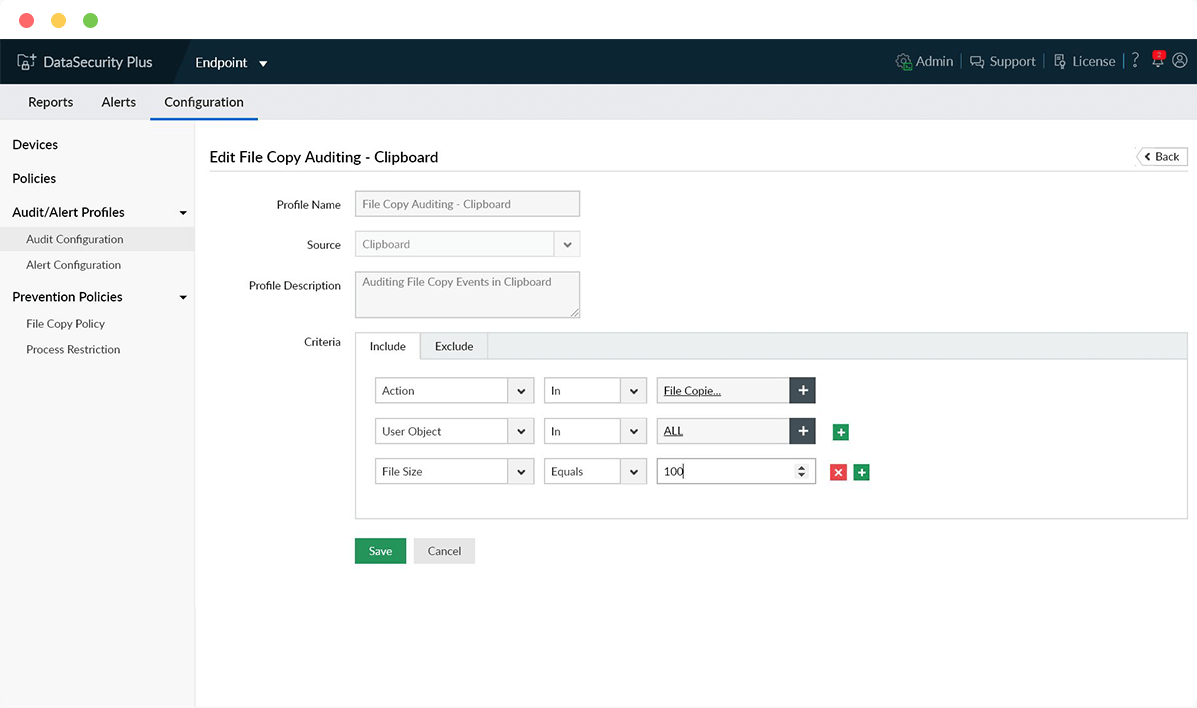 Track suspicious file transfers