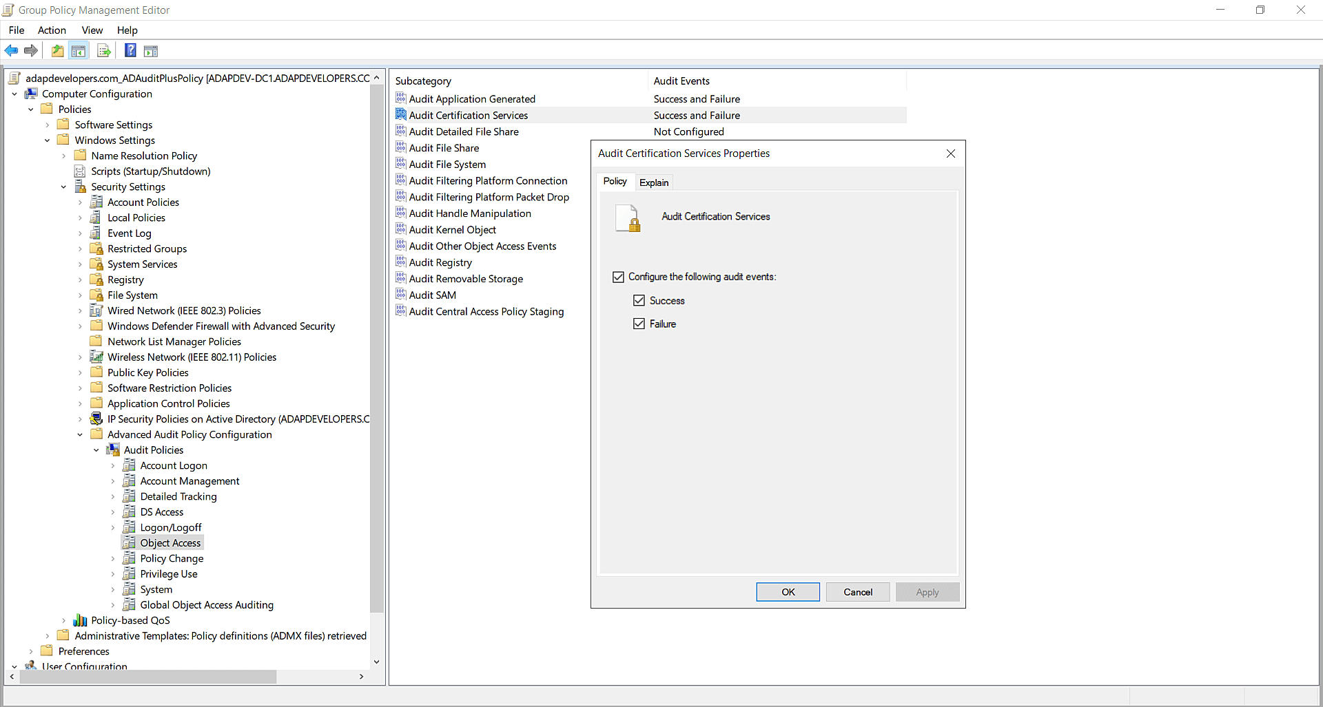 AD CS-Überwachung konfigurieren