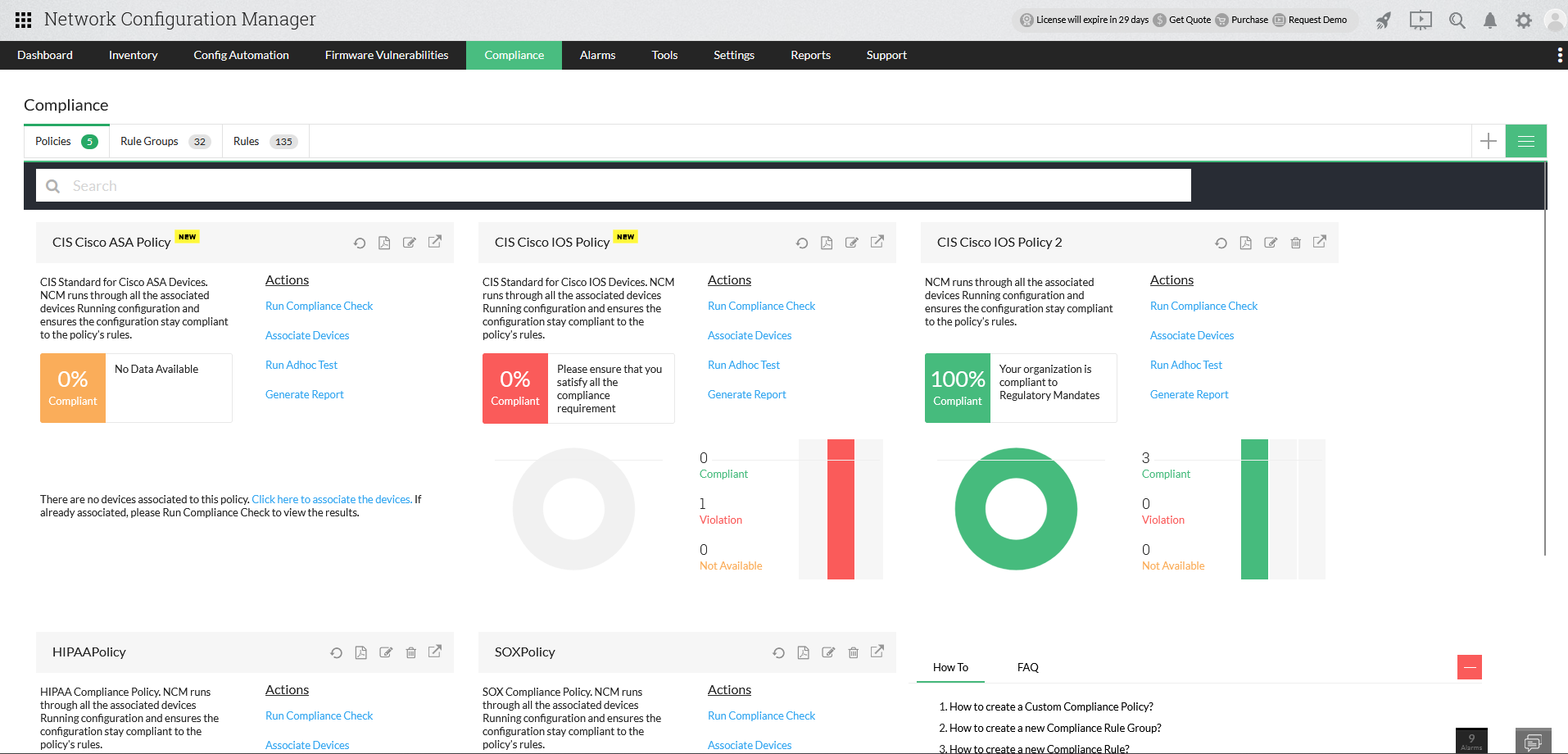 Device Config Compliance - ManageEngine Network Configuration Manager