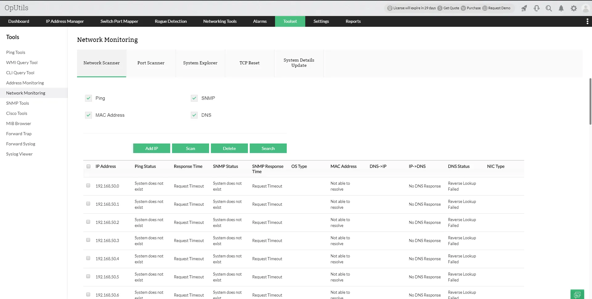 Network Port Scanning Tools - ManageEngine OpUtils