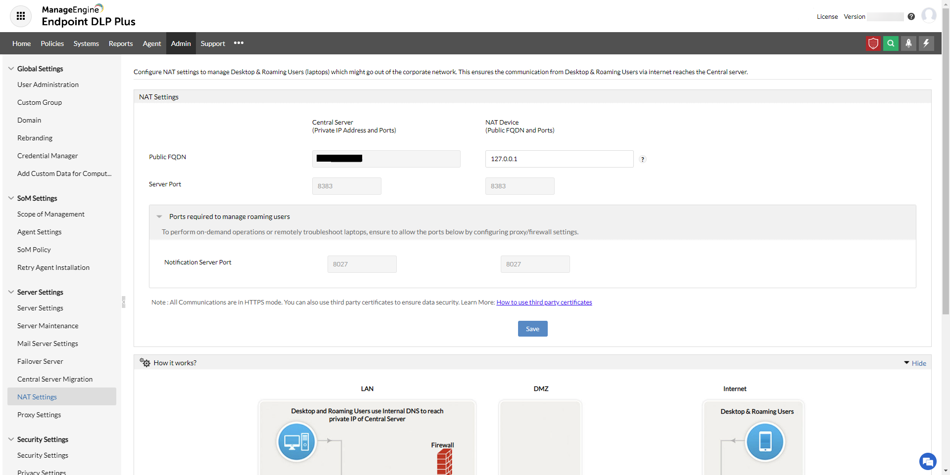 Secure Gateway Server NAT settings