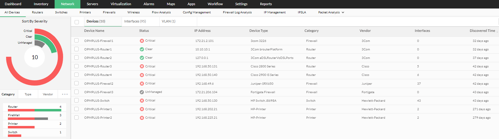 Network Infrastructure Monitoring Tools - ManageEngine OpManager Plus