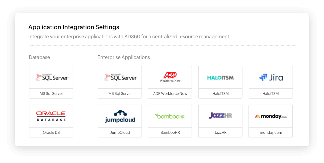 Application Integration Settings