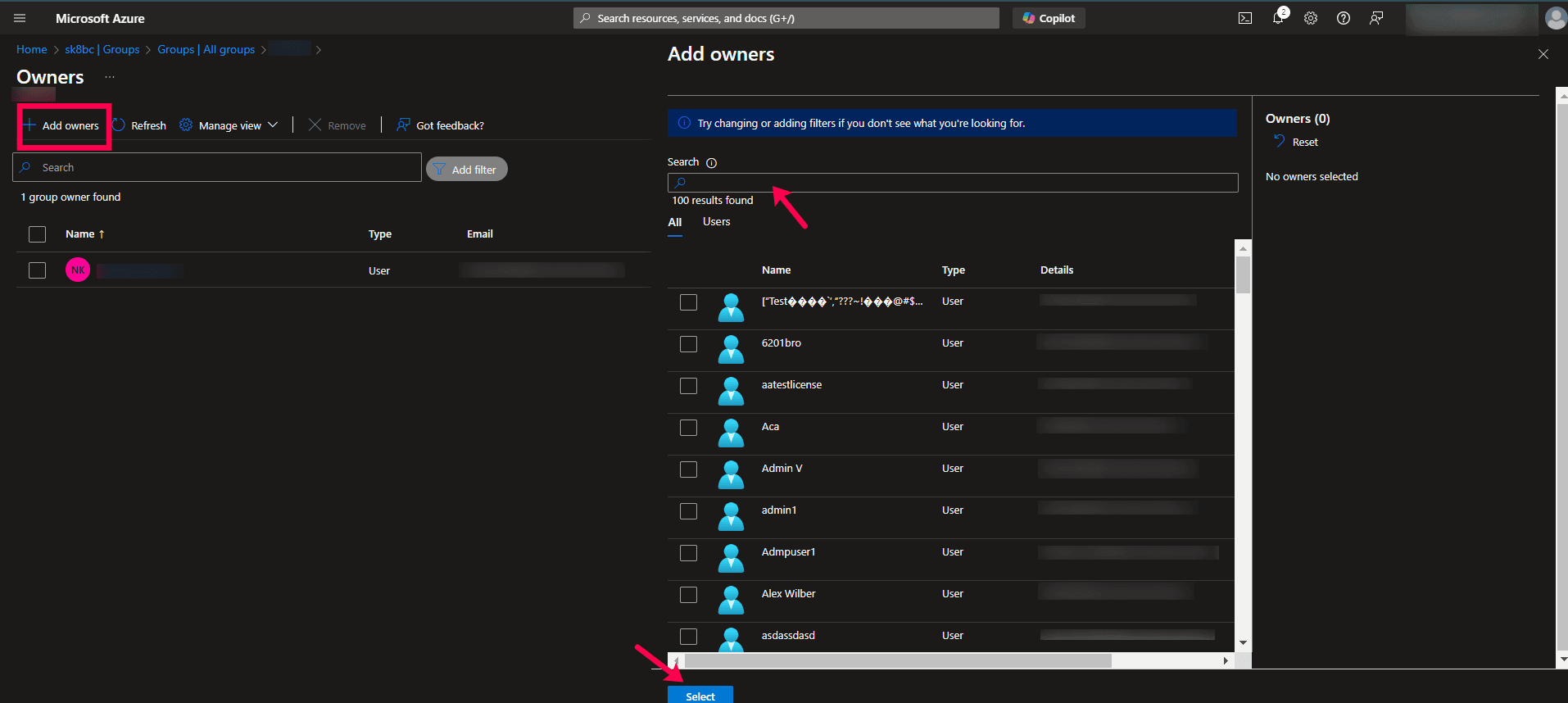 Adding a new group owner in Entra ID