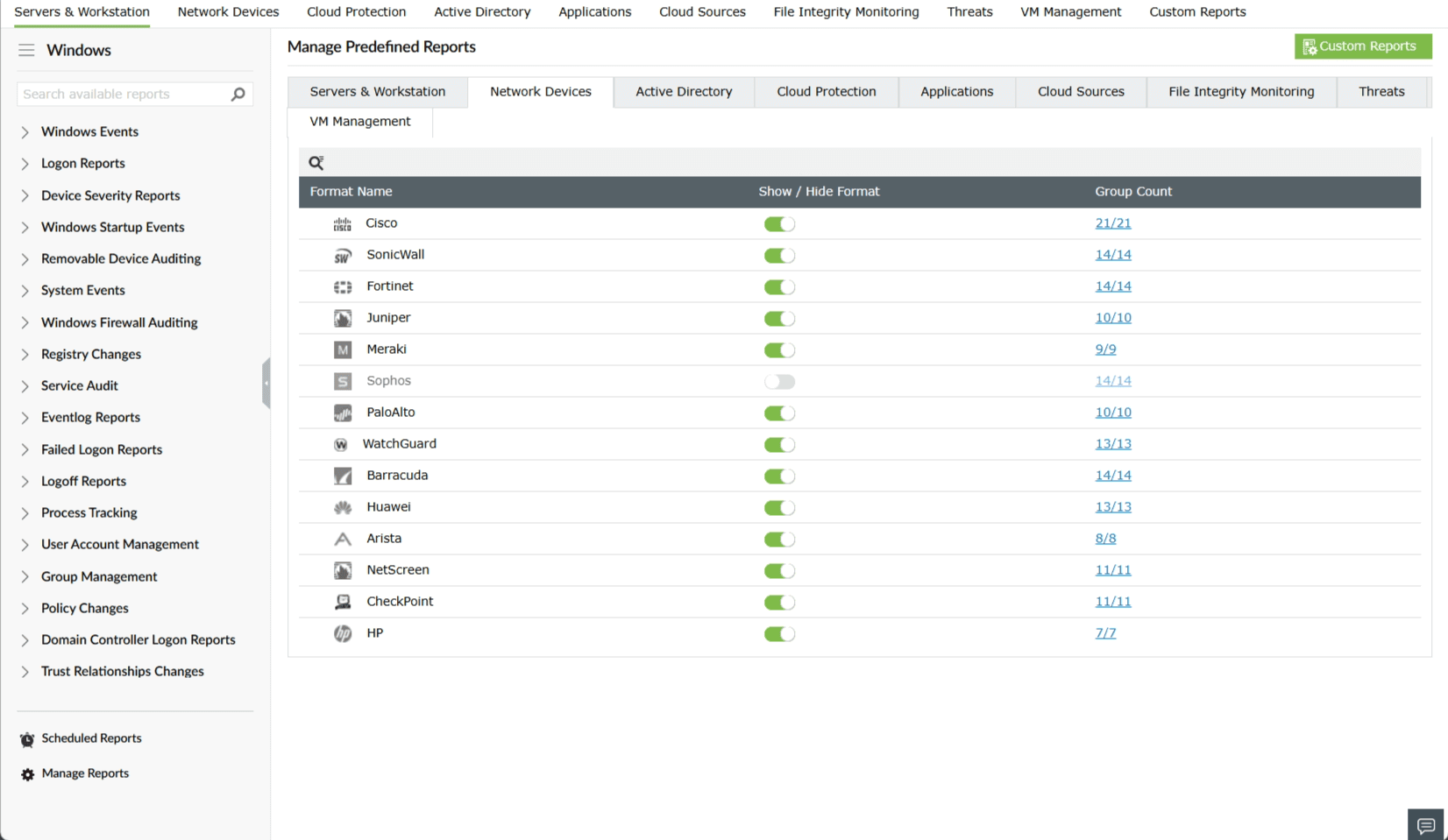 manage-predefined-reports