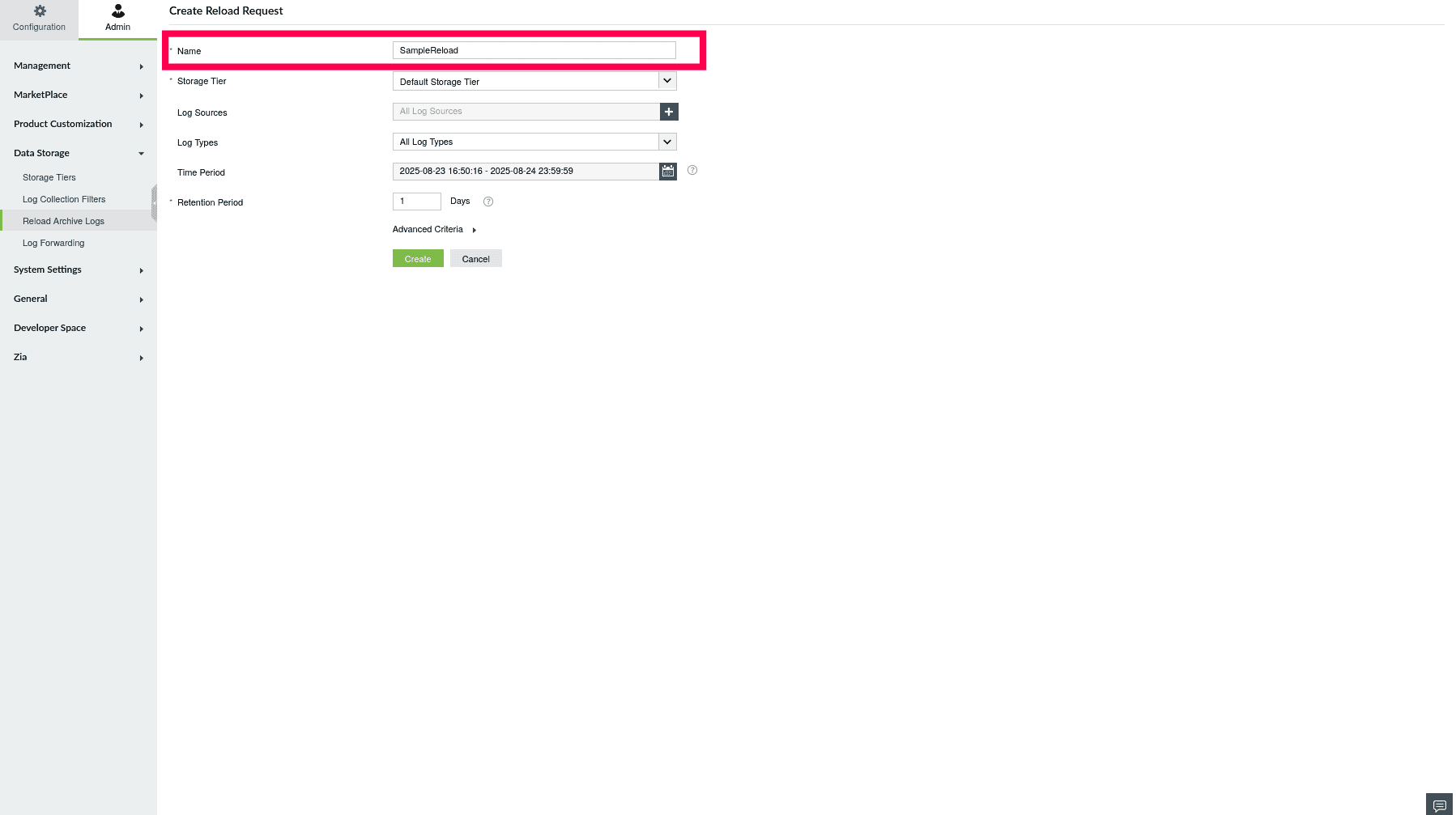 Reload Historical Logs