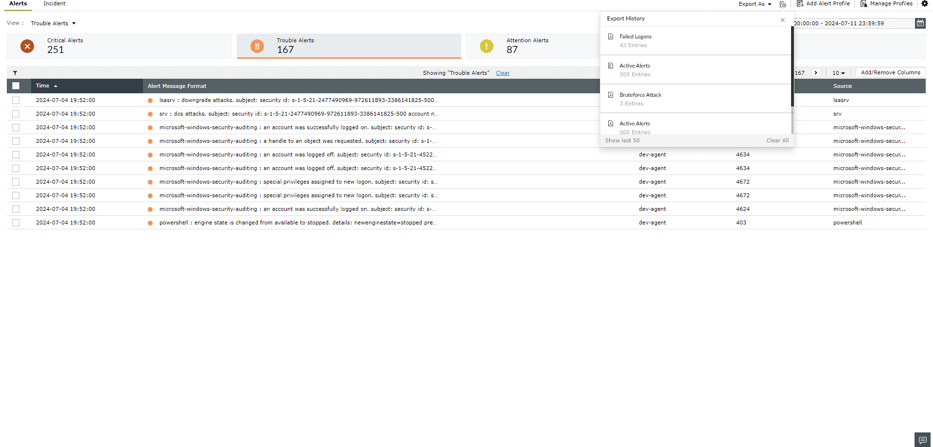 Creating Alert Profiles