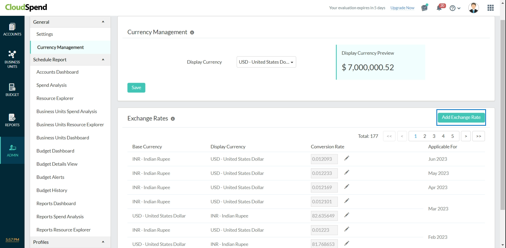 Add exchange rates