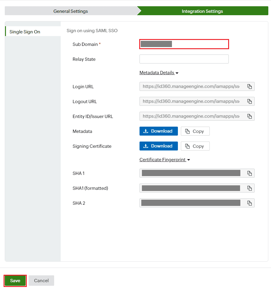  Identity360 application configuration