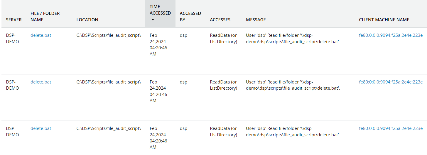 File Read Access report in Log360