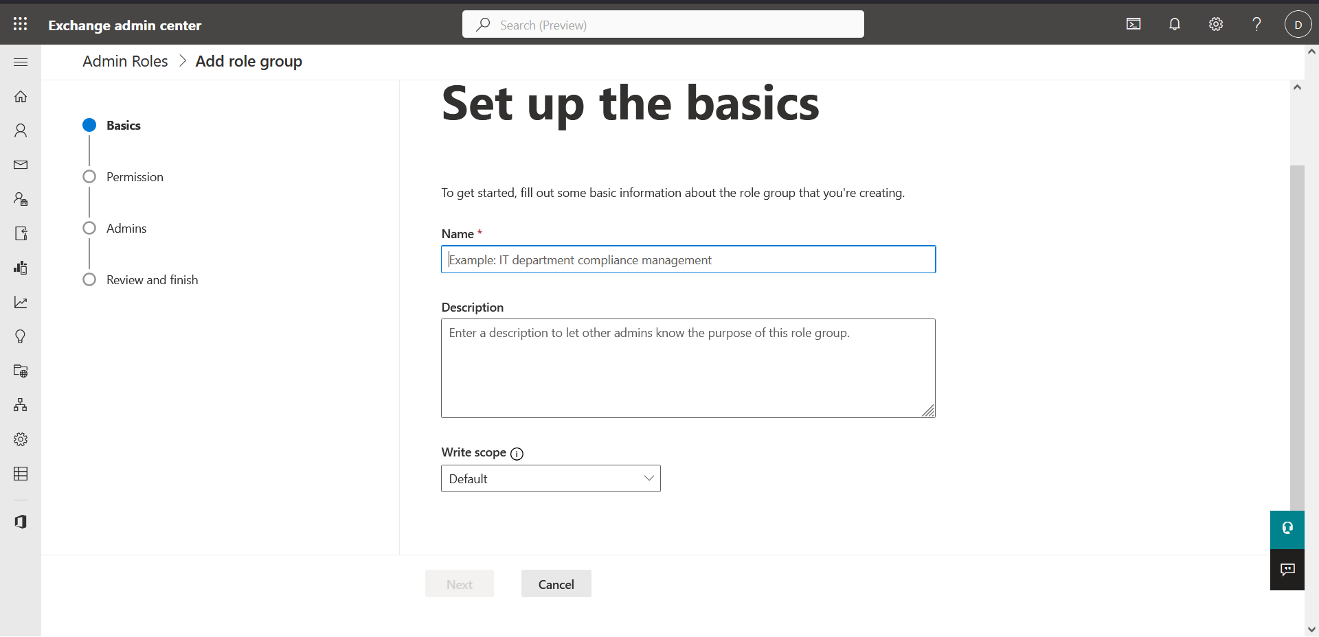 Role Group Steps