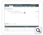 The Daily Active Mailbox Count report in M365 Manager Plus with a line graph showing the trend of active and total mailboxes over a selected period and a tabular view listing dates and corresponding counts for active and total mailboxes