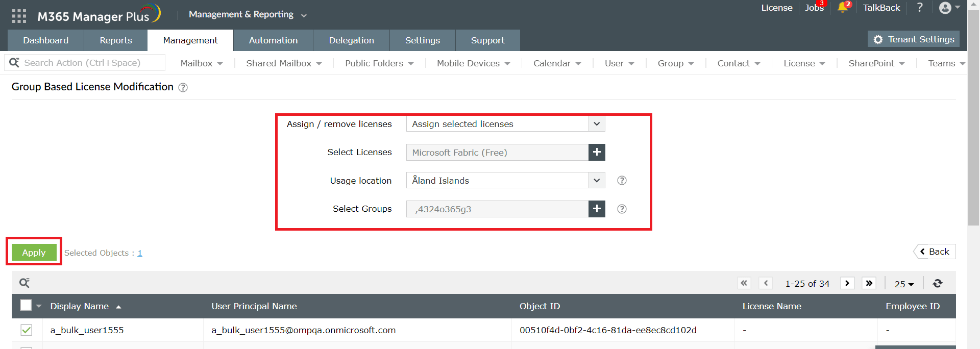 Steps to manage groups and group memberships using M365 Manager Plus