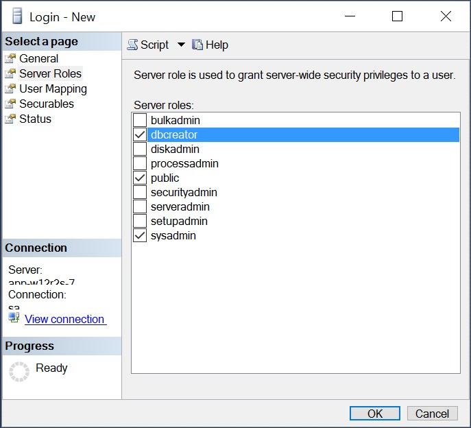 MSSQL Server Configuration for Network Configuration Manager