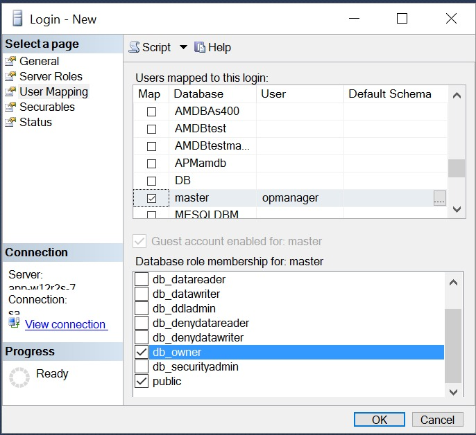 MSSQL Server Configuration for Network Configuration Manager