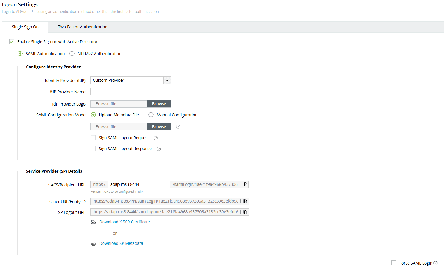 To enable NTLM-based single sign-on