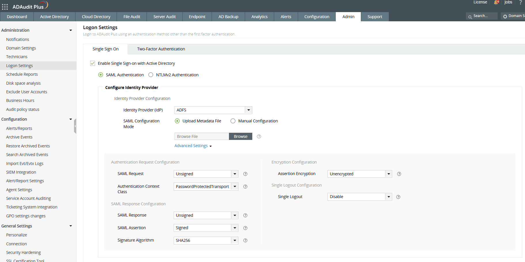 To enable NTLM-based single sign-on