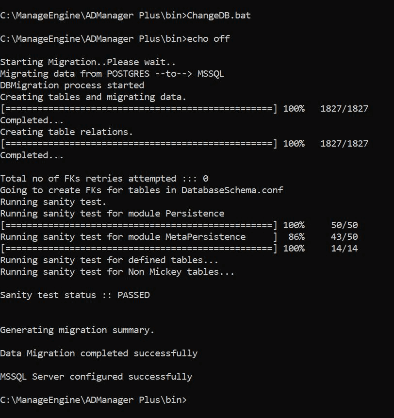 Migrate ADManager Plus database to Microsoft SQL failover clusters