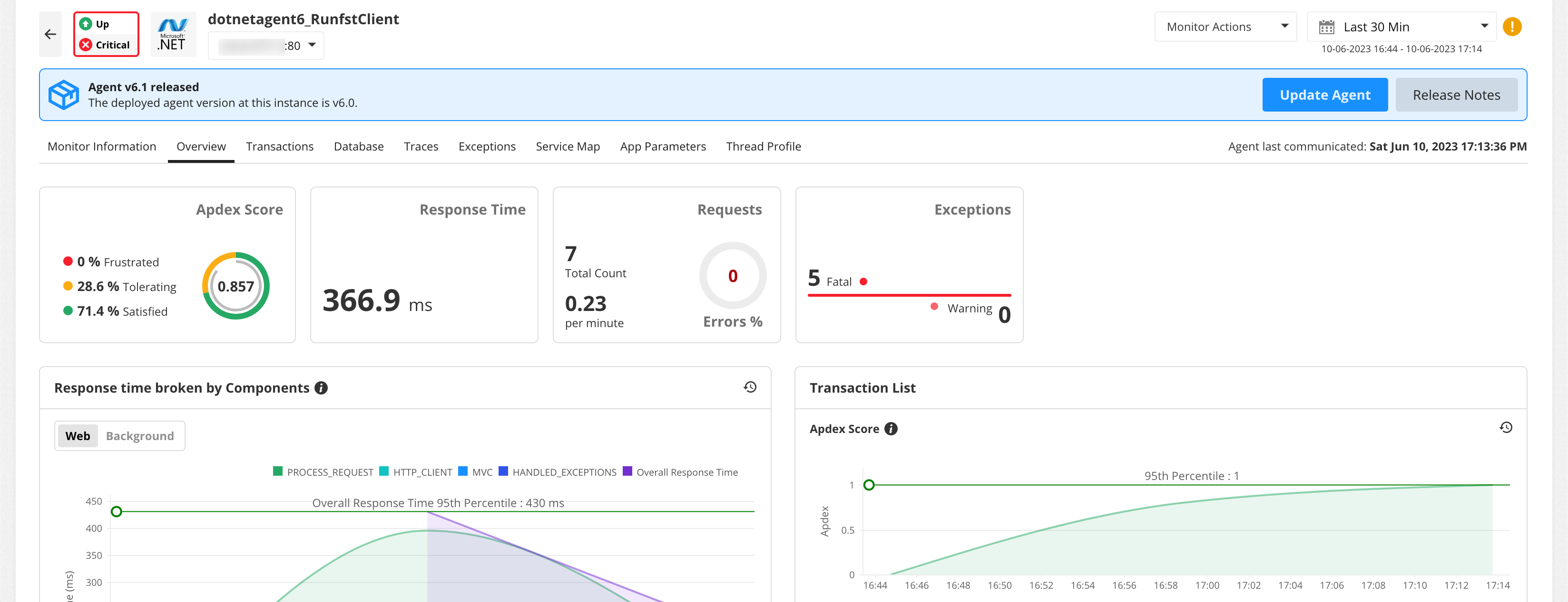 dotnet agent auto-upgrade in APM Insight