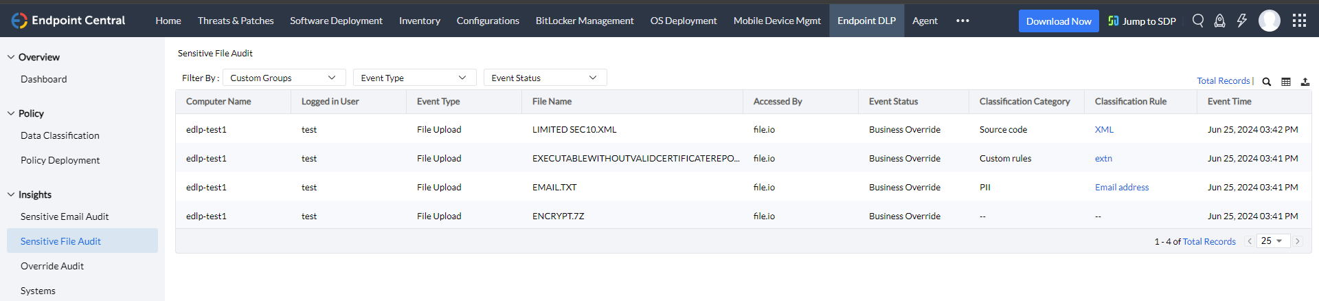 Policy deployment