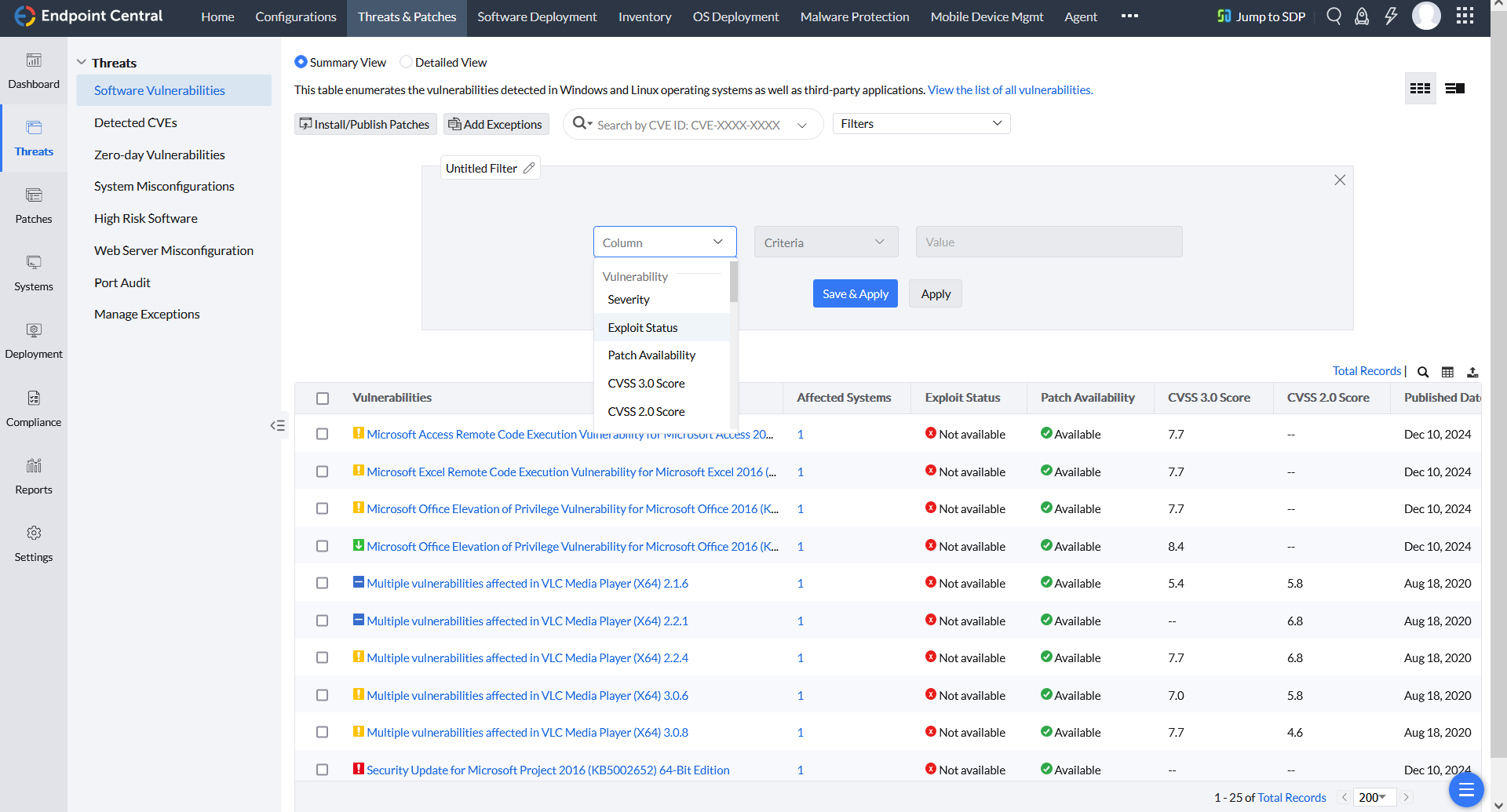 Filter Vulnerabilities