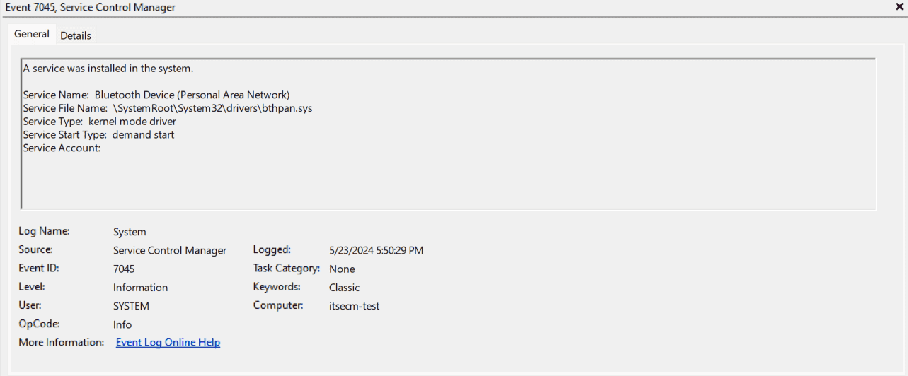 Structure of Windows logs