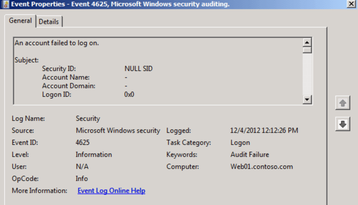 An account failed to log on - Event ID 4625