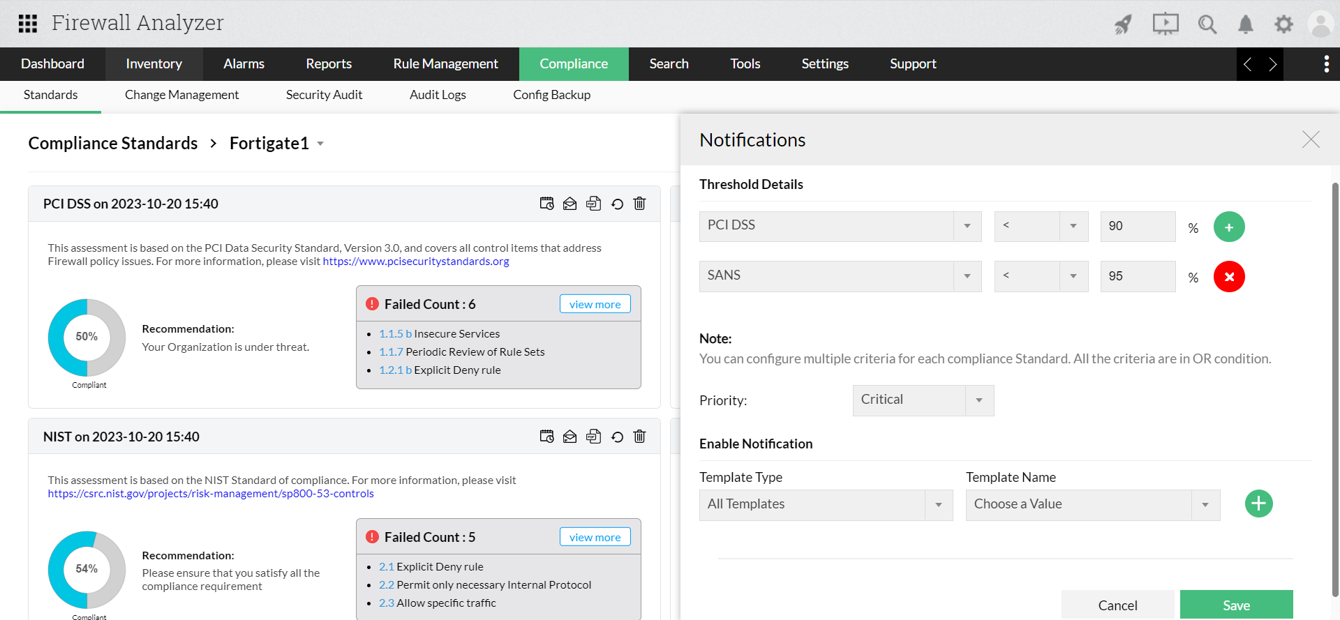 Firewall-Analyzer-Notification-template-compliance-mandate