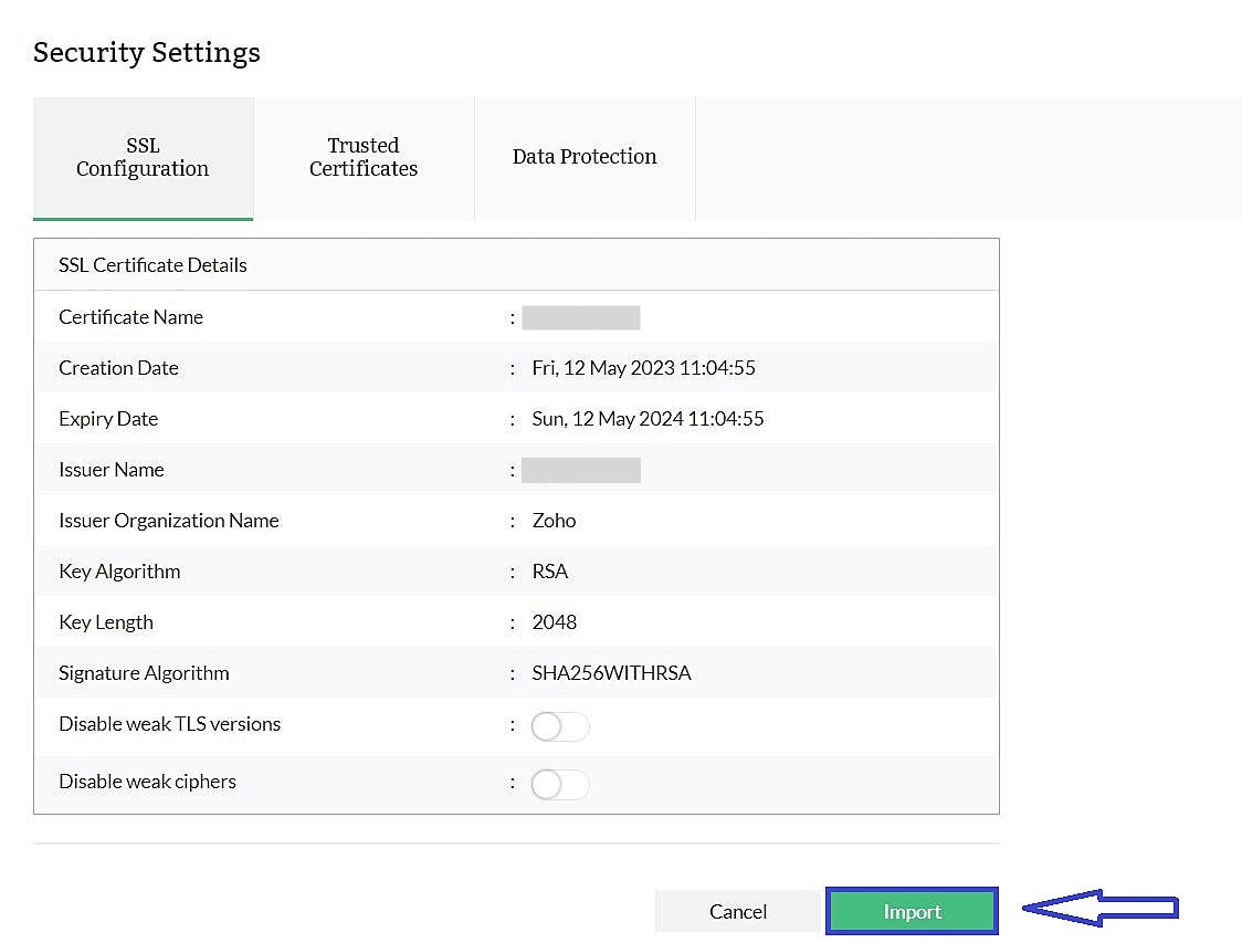 Import Server Key