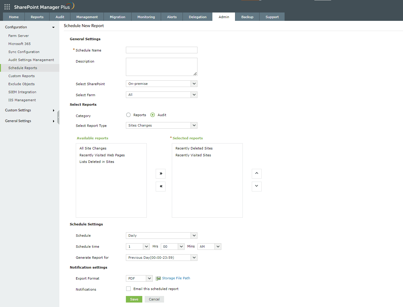 Schedule audit reports