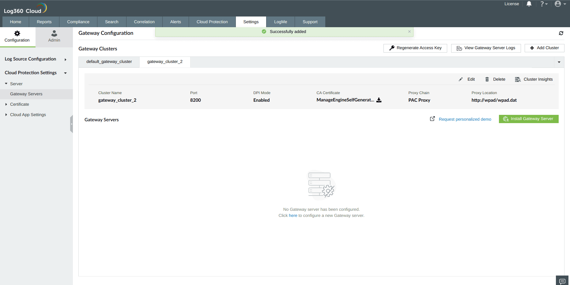 Configuring Gateway Server