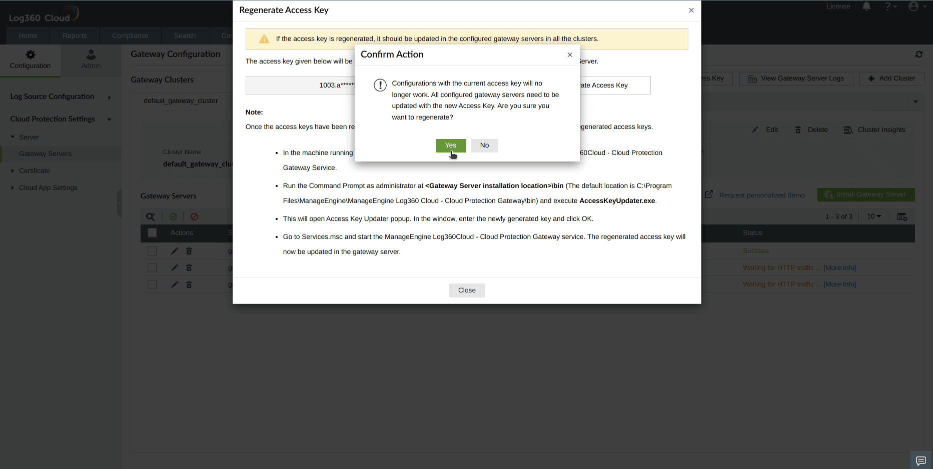 Steps to regenerate Access Key